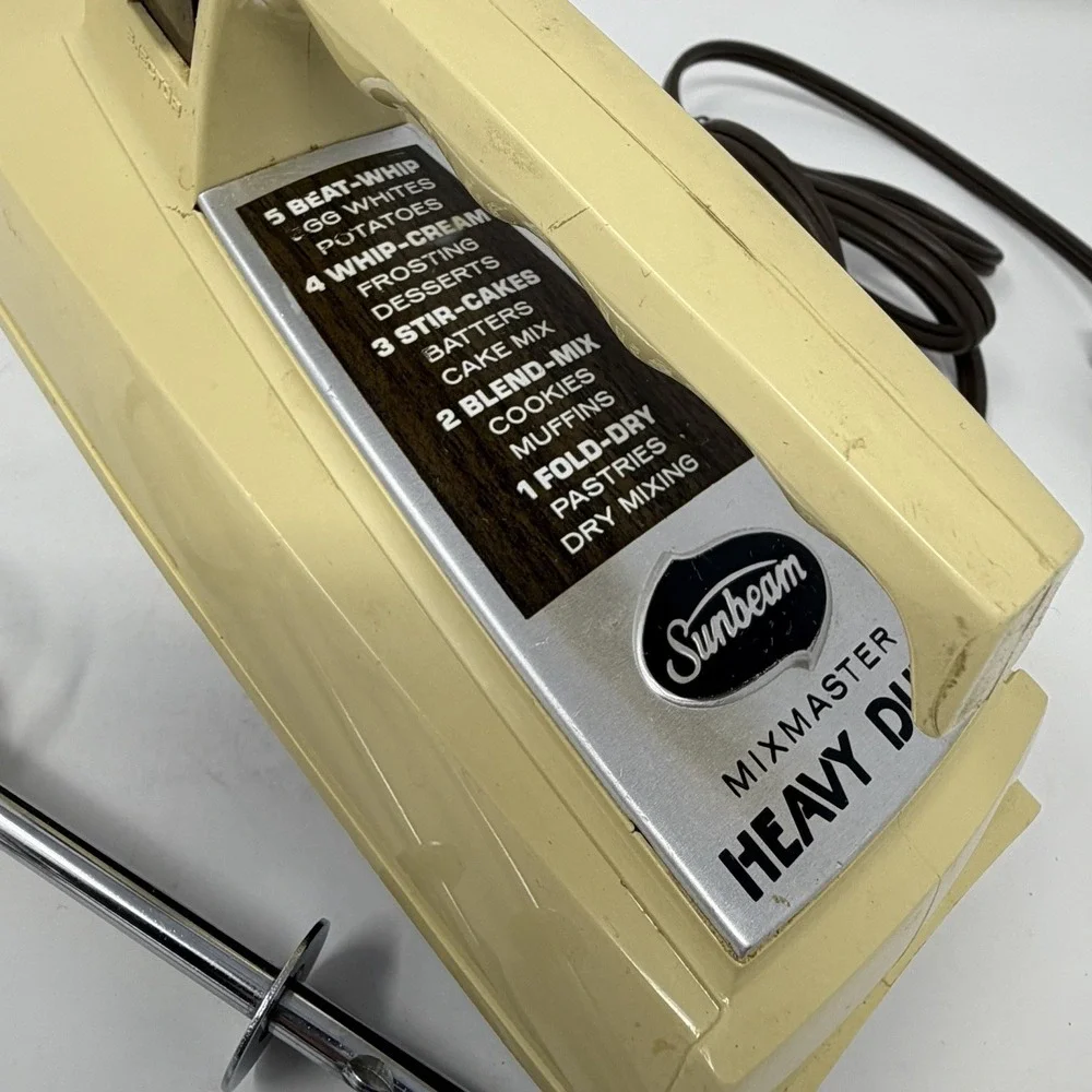 Vintage Sunbeam Mixmaster Hand Mixer 5 Speed Burst Of Power Mixer Only w/ Beater